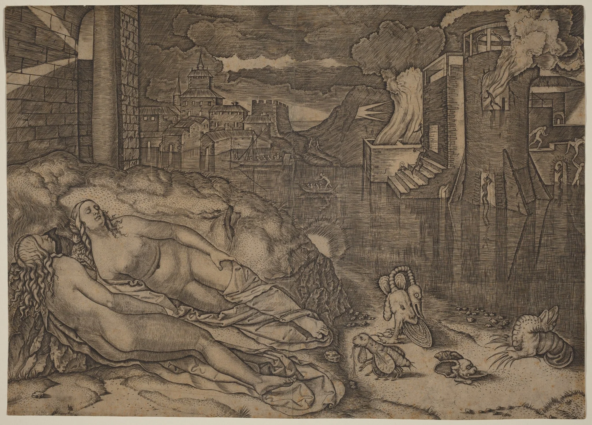 Raphael's Dream, by Marcantonio Raimondi, ink, 1508