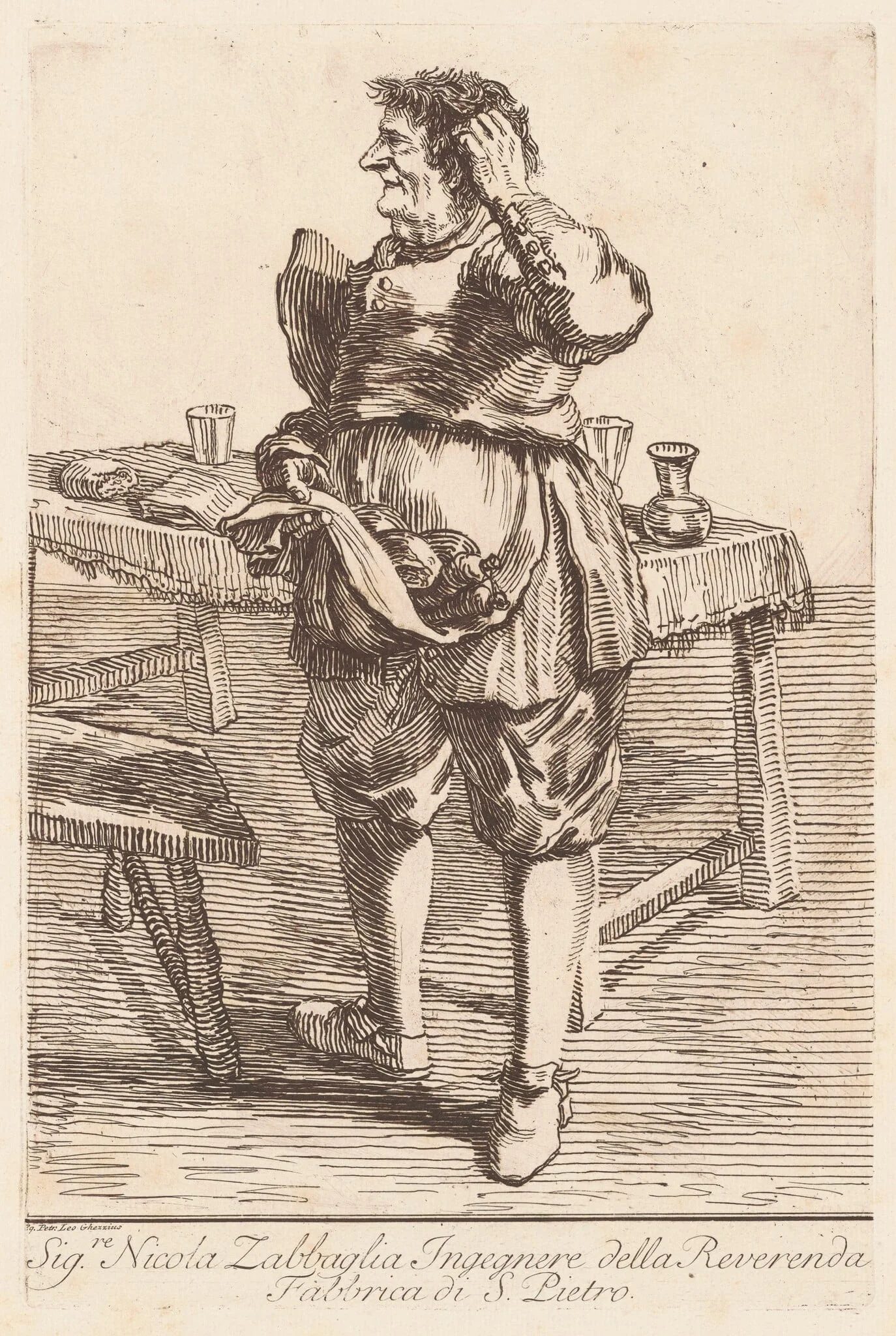 Sig. Nicola Zabbaglia, by Giovanni Battista Piranesi, ink, 1764