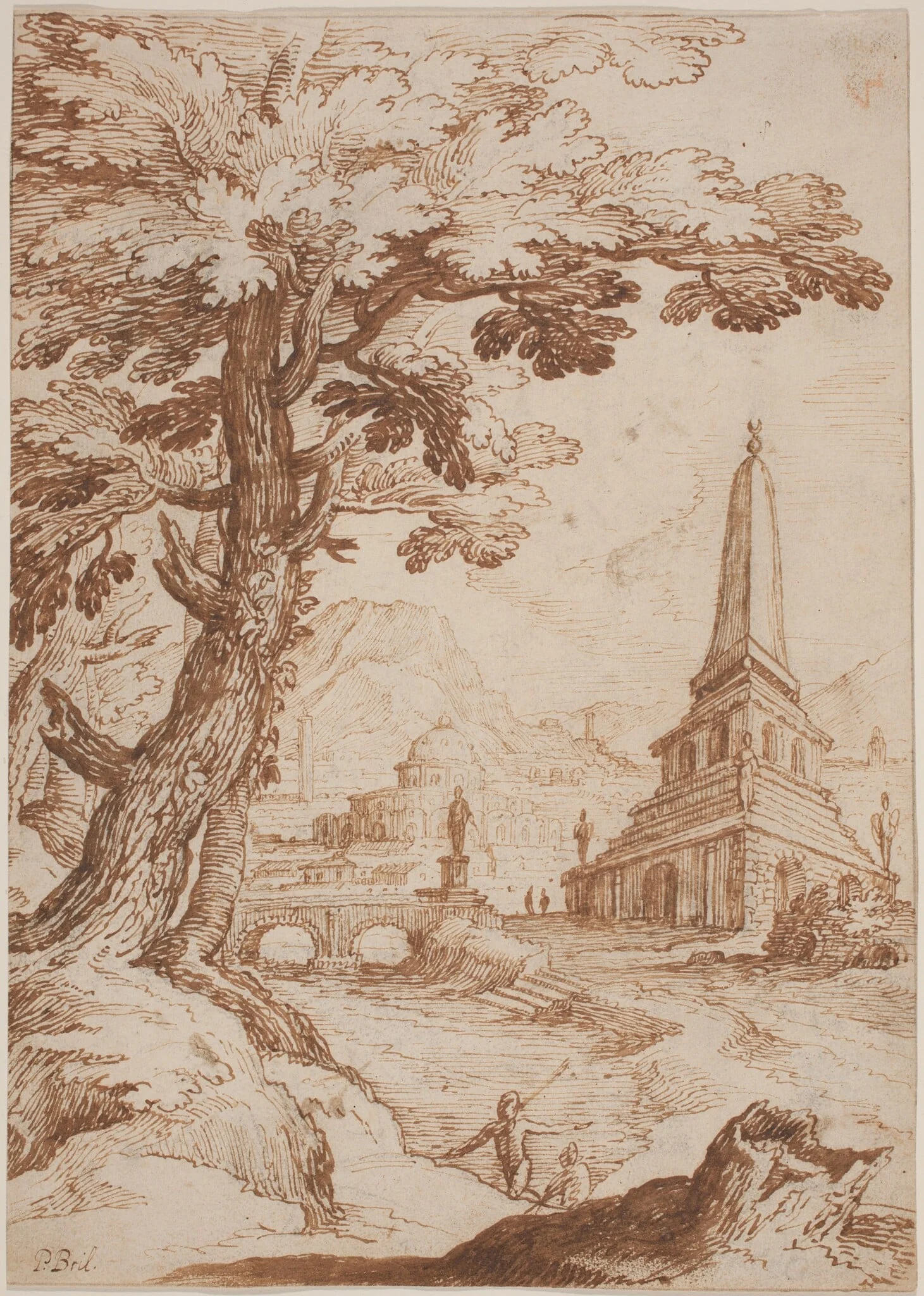 Heroic Landscape, by Paul Bril, ink, 1590