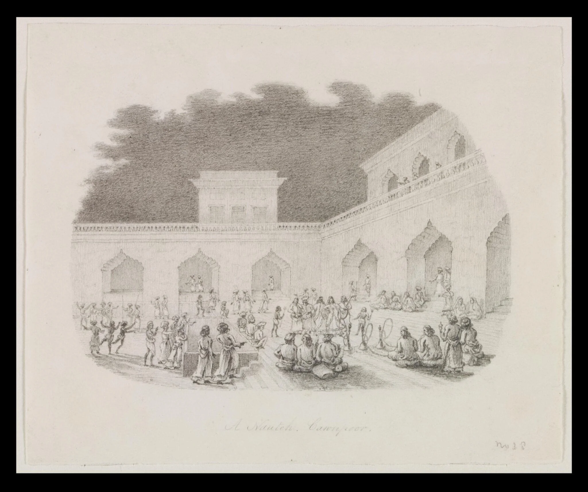 A Nautch, Cawnpoor, by Robert Captain Smith, 1830