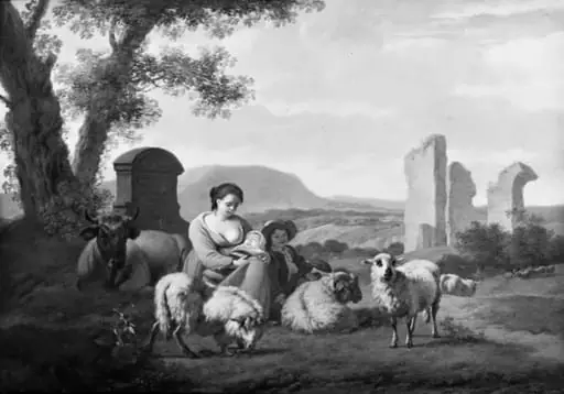 Shepherdess with her Flock