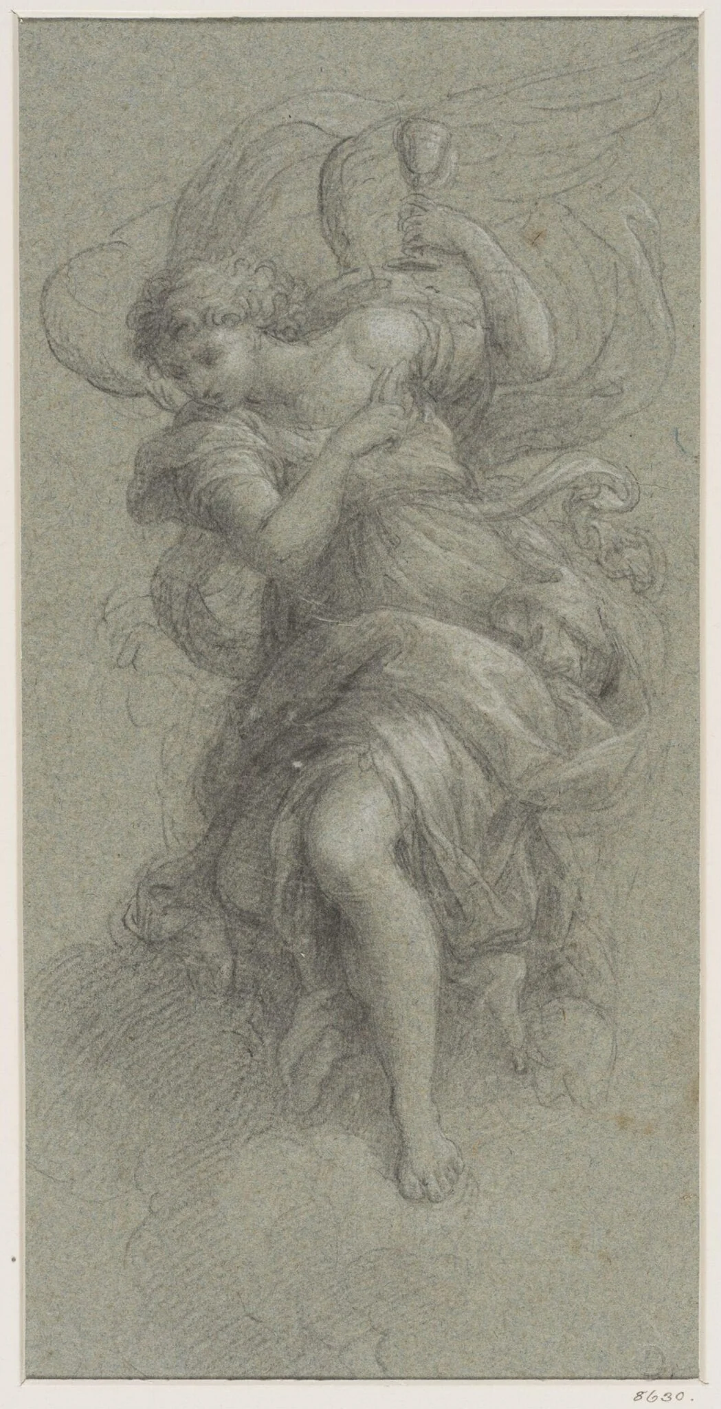 Kneeling angel holding a chalice