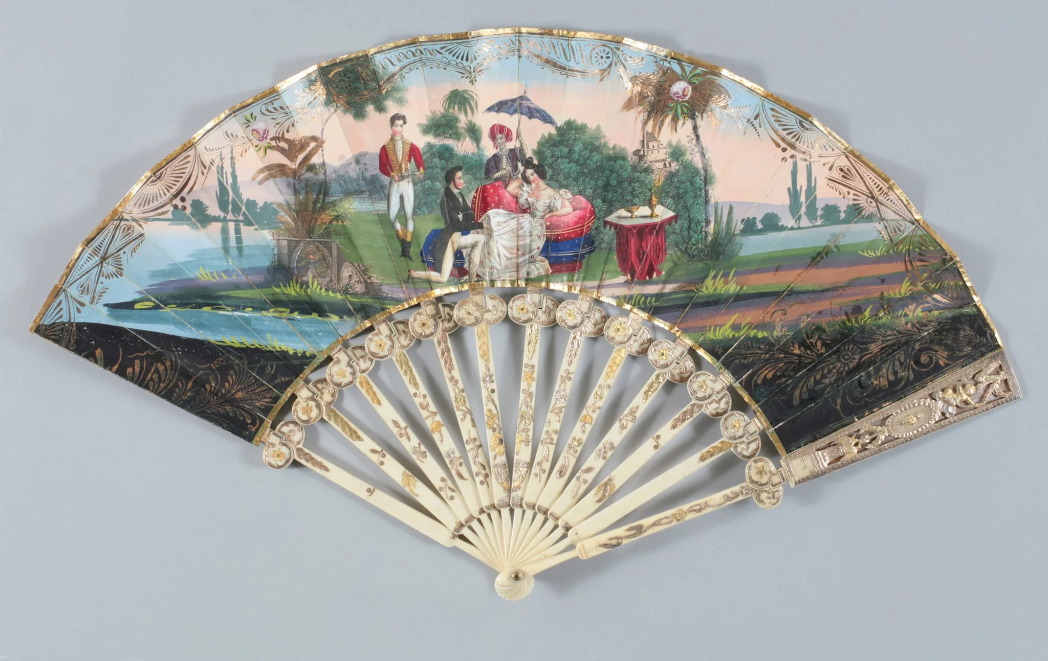 Eventail à système, by Unknown, unspecified, 1830