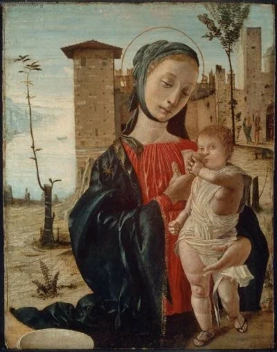 Madonna lactans, by Bramantino, oil, 1496