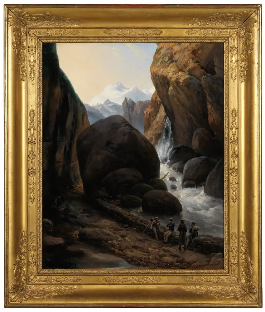 Wanderers Pausing in the Alps