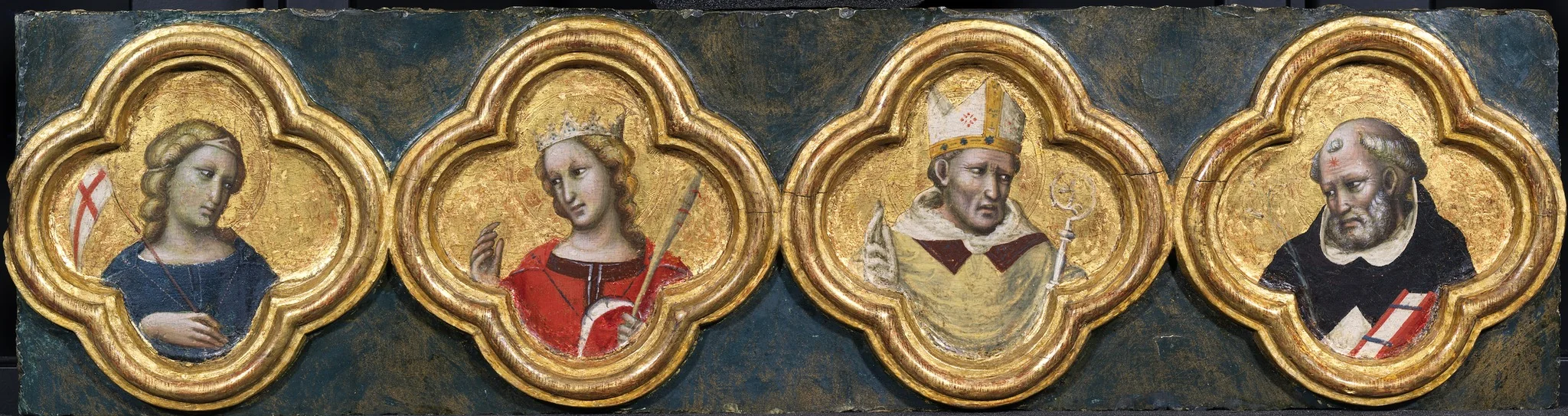 Four Saints: St Ursula, St Catherine, ?St Augustine and St Dominic, by Unknown, unspecified, 1850