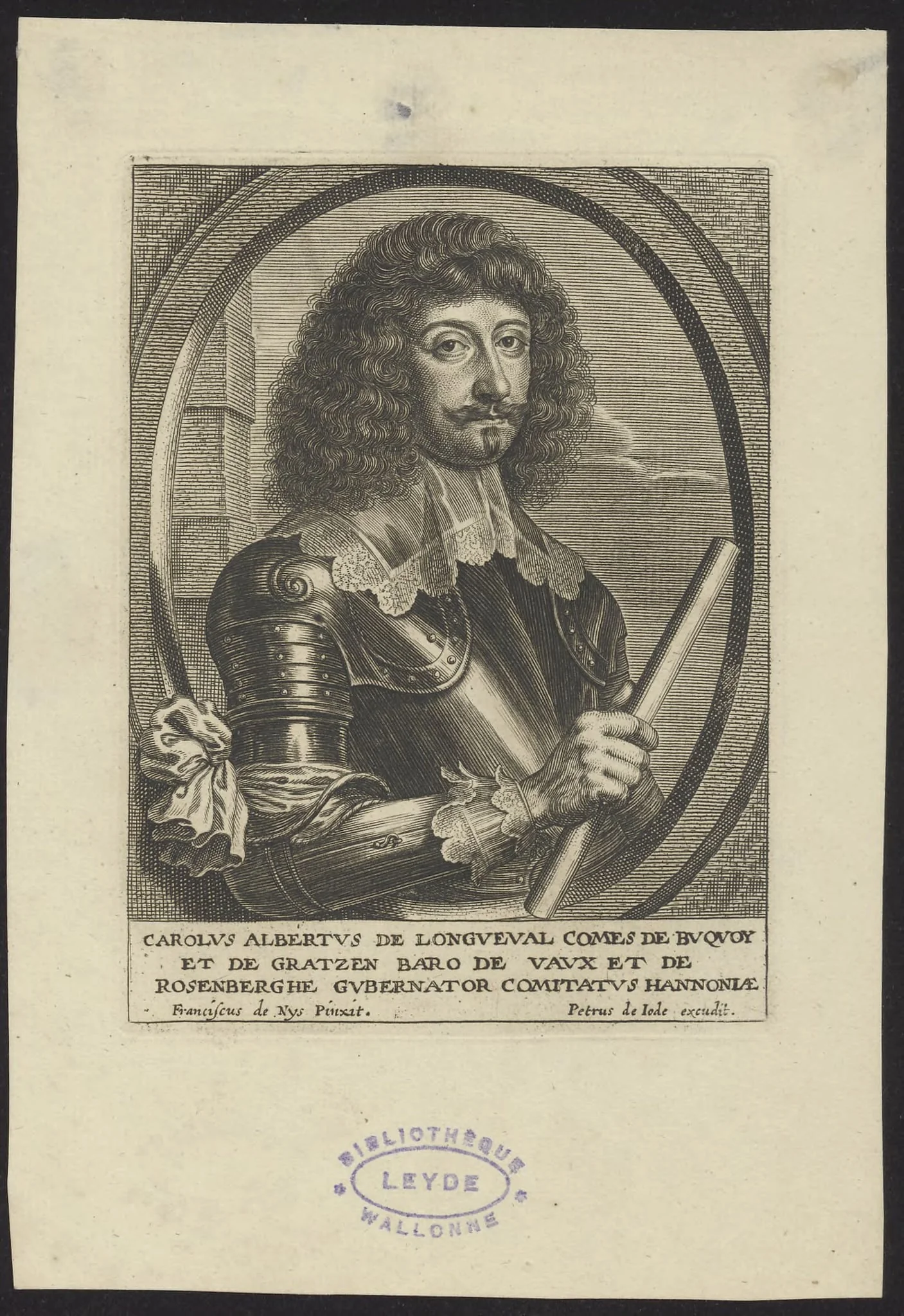 Portrait of Charles, Count of Bucquoy, by Pieter (II) de, Jode, unspecified, 1650