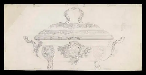 A drawing of a tureen after Paul de Lamarie