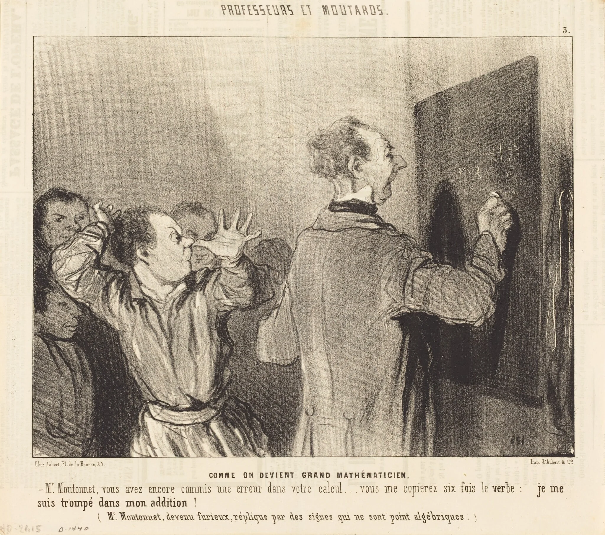 Comment on devient un grand mathématicien, by Honoré Daumier, ink, 1845