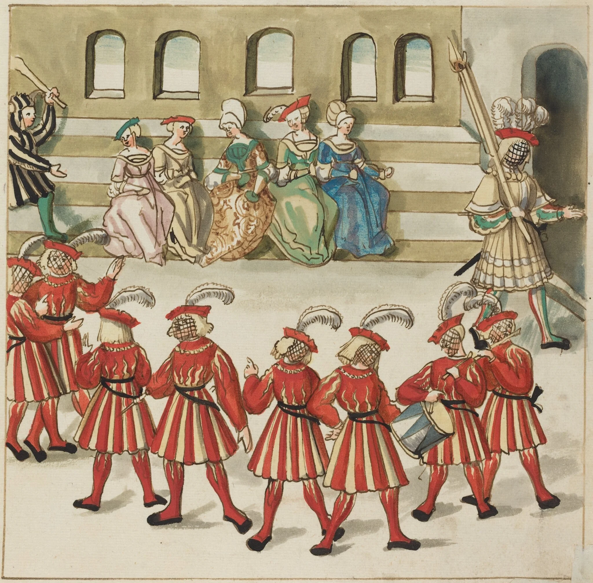 Masquerade, by German 16th Century, ink, 1514