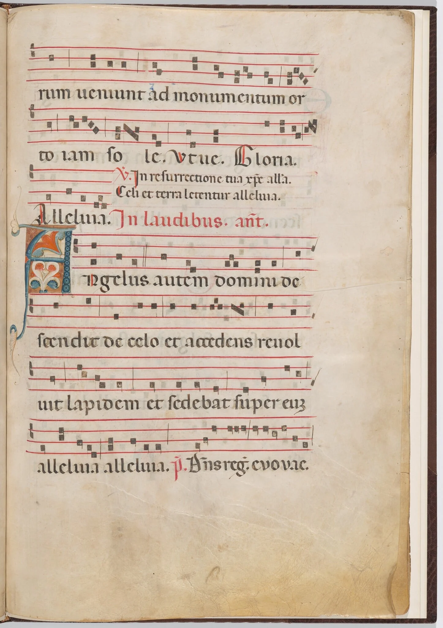 Leaf 3 from an antiphonal fragment, by Italian 13th Century, tempera, 1275