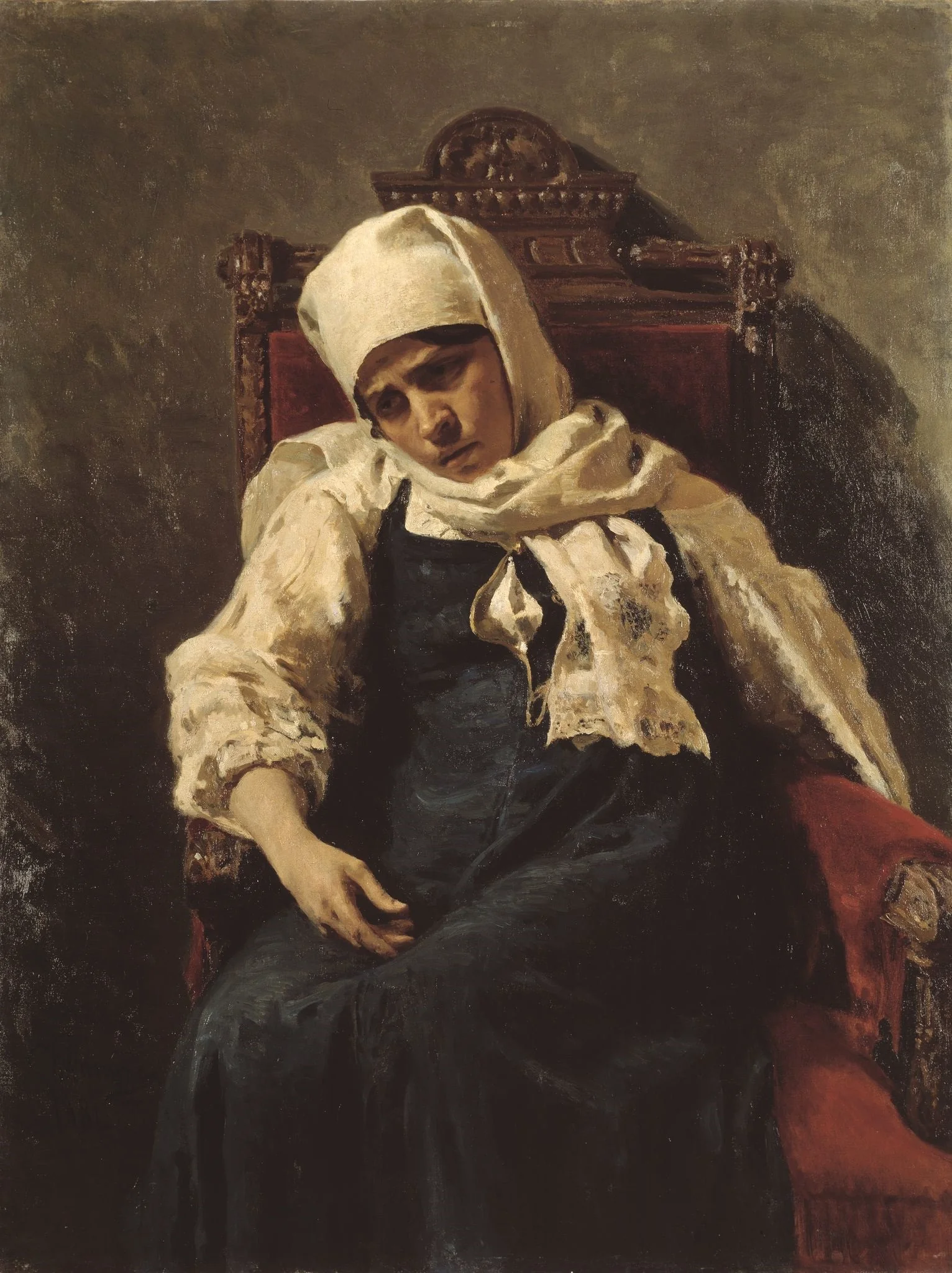 Portrait of actress Pelageya Antipevna Strepetova in the role of Elizabeth