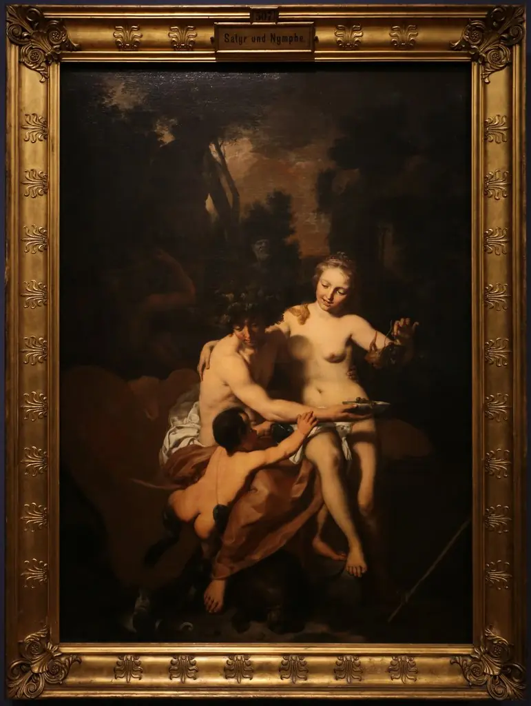 Satyr and nymph with a young faun