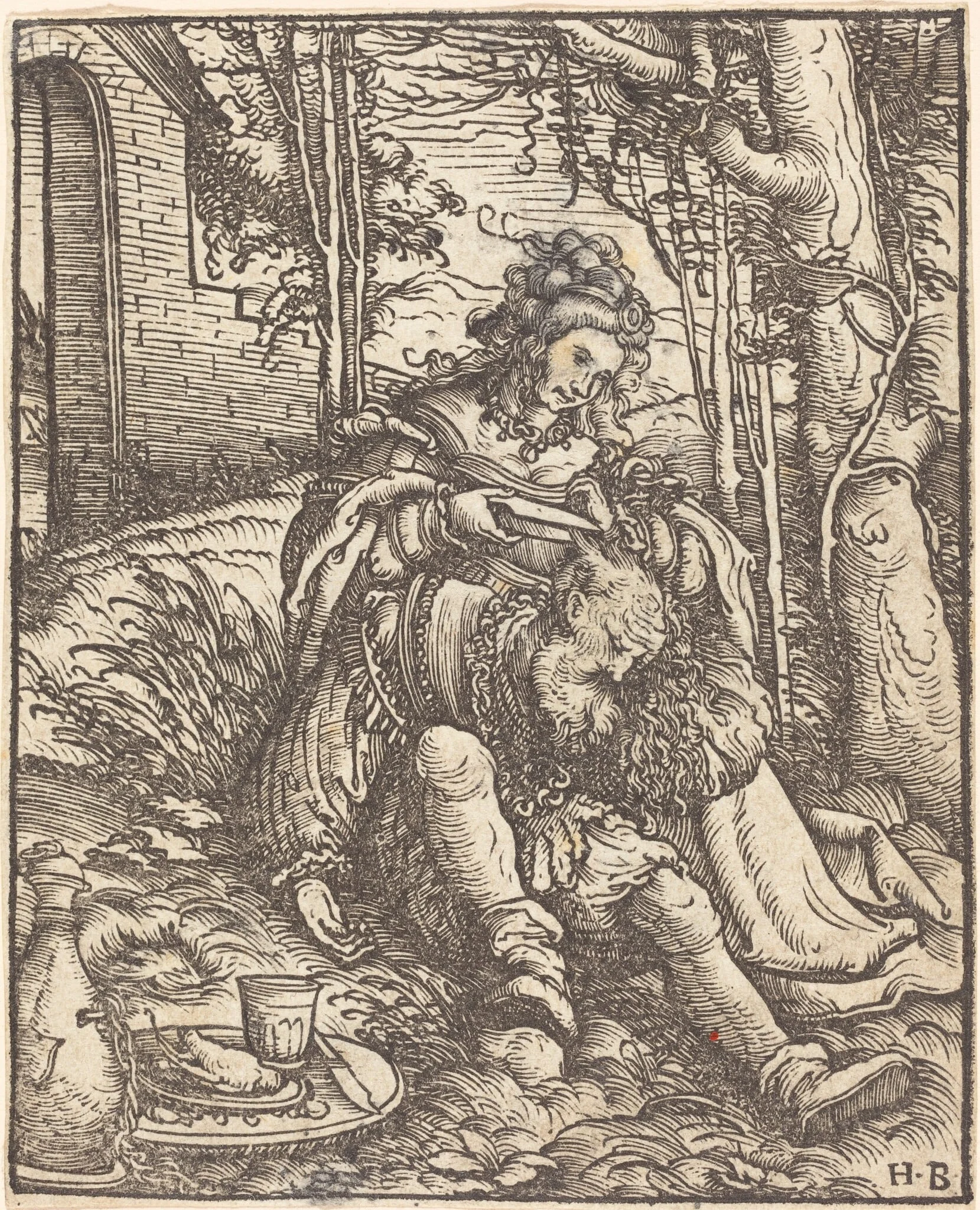 Samson and Delilah, by Hans Burgkmair the Elder, ink, 1519