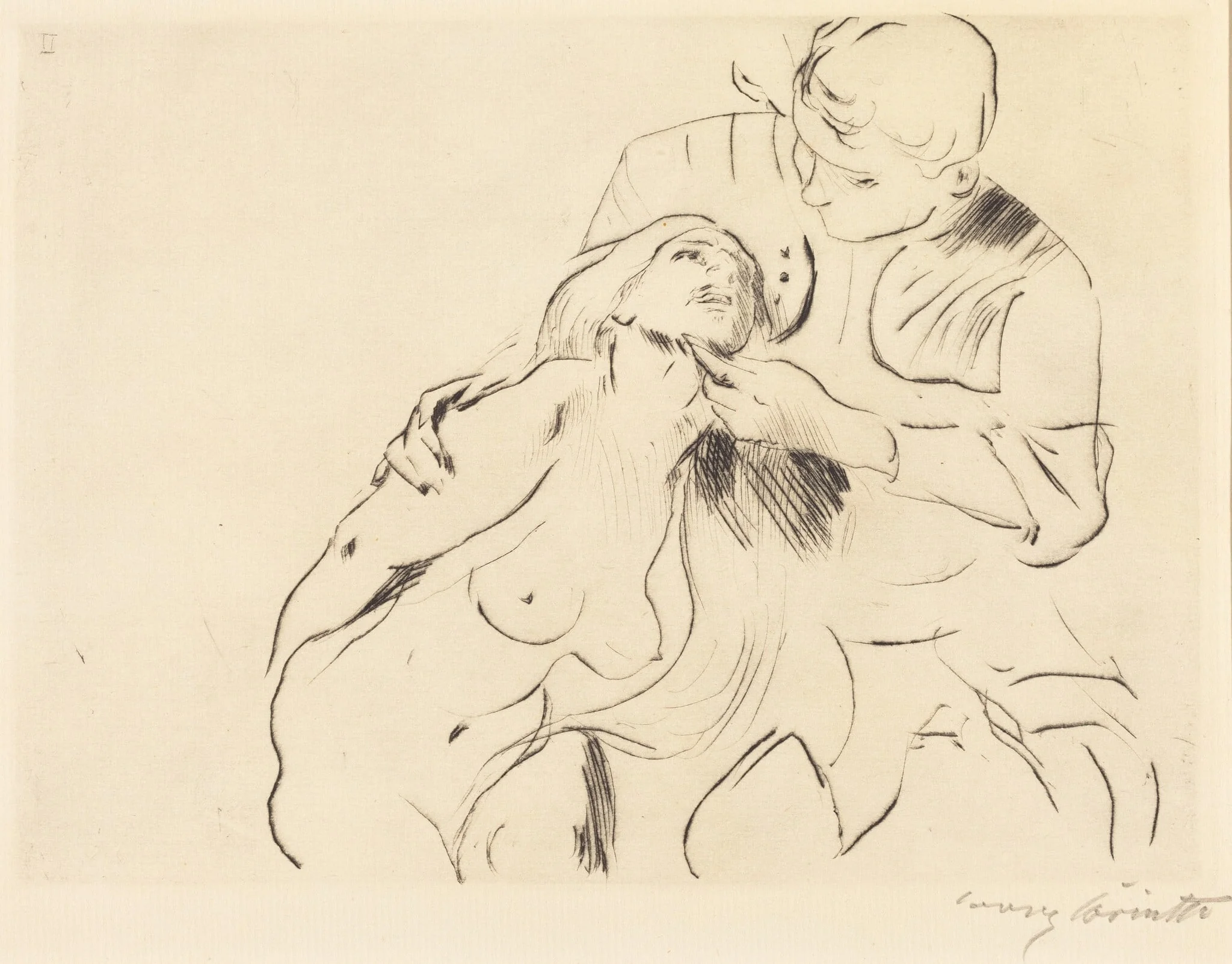 Versöhnung (The Reconciliation), by Lovis Corinth, ink, 1914