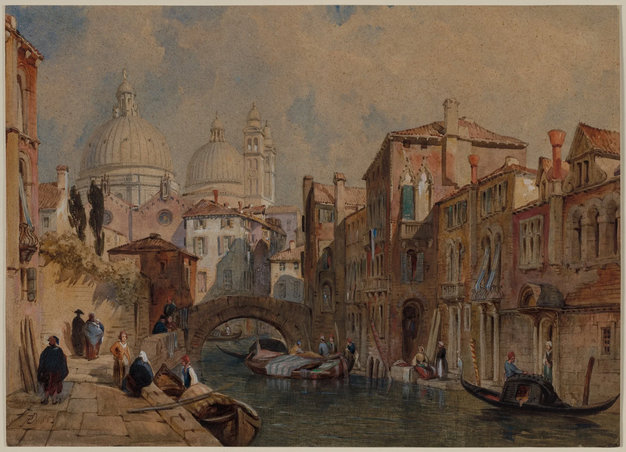 View of Venice: The Dome of Santa Maria della Salute Seen from the Rear of the Da Mula Palace, looking Eastward, by Frank Dillon, 1853