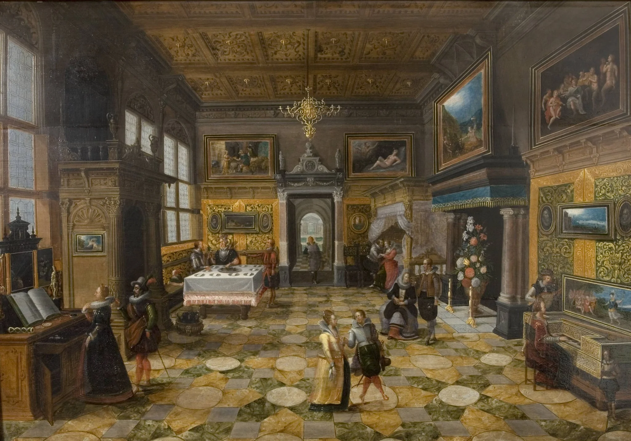 Party Scene, by Unknown, 1628