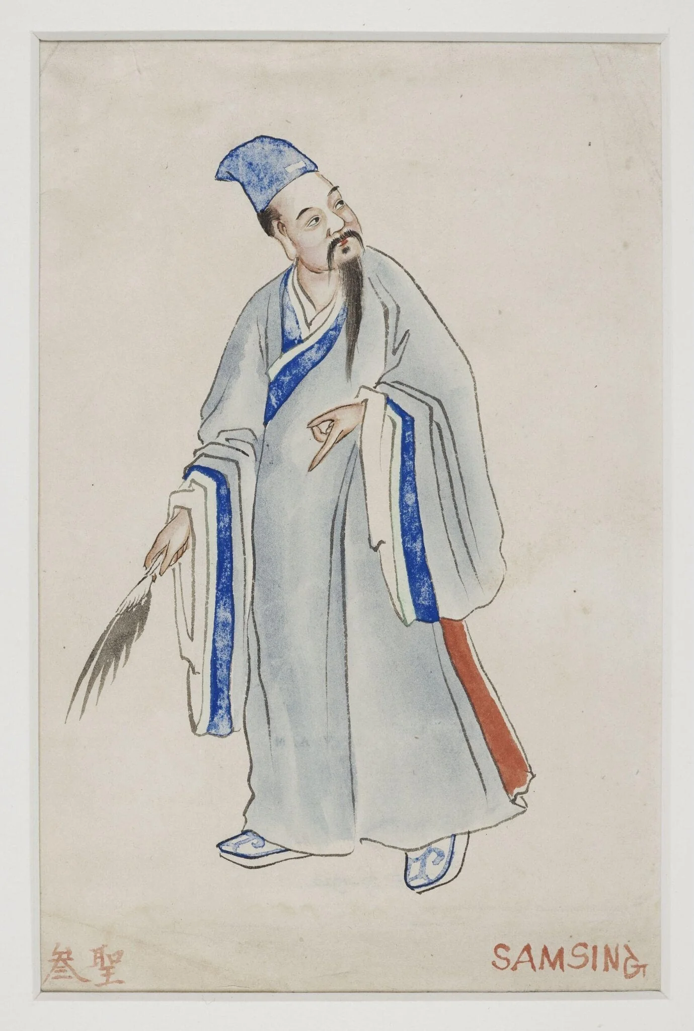 Figure, by Unknown, watercolor, 1870