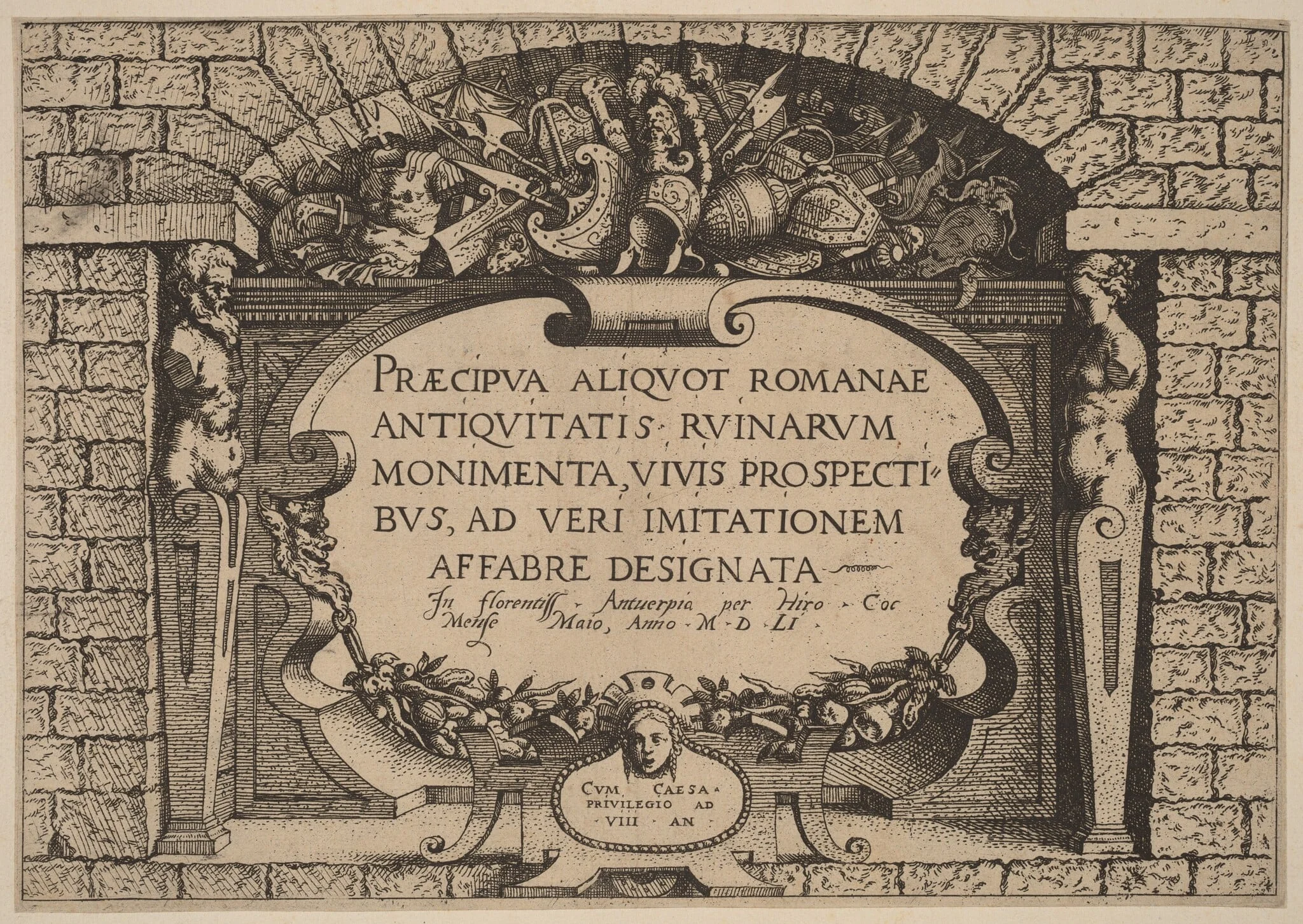 Title Page, by Hieronymus Cock, ink, 1551