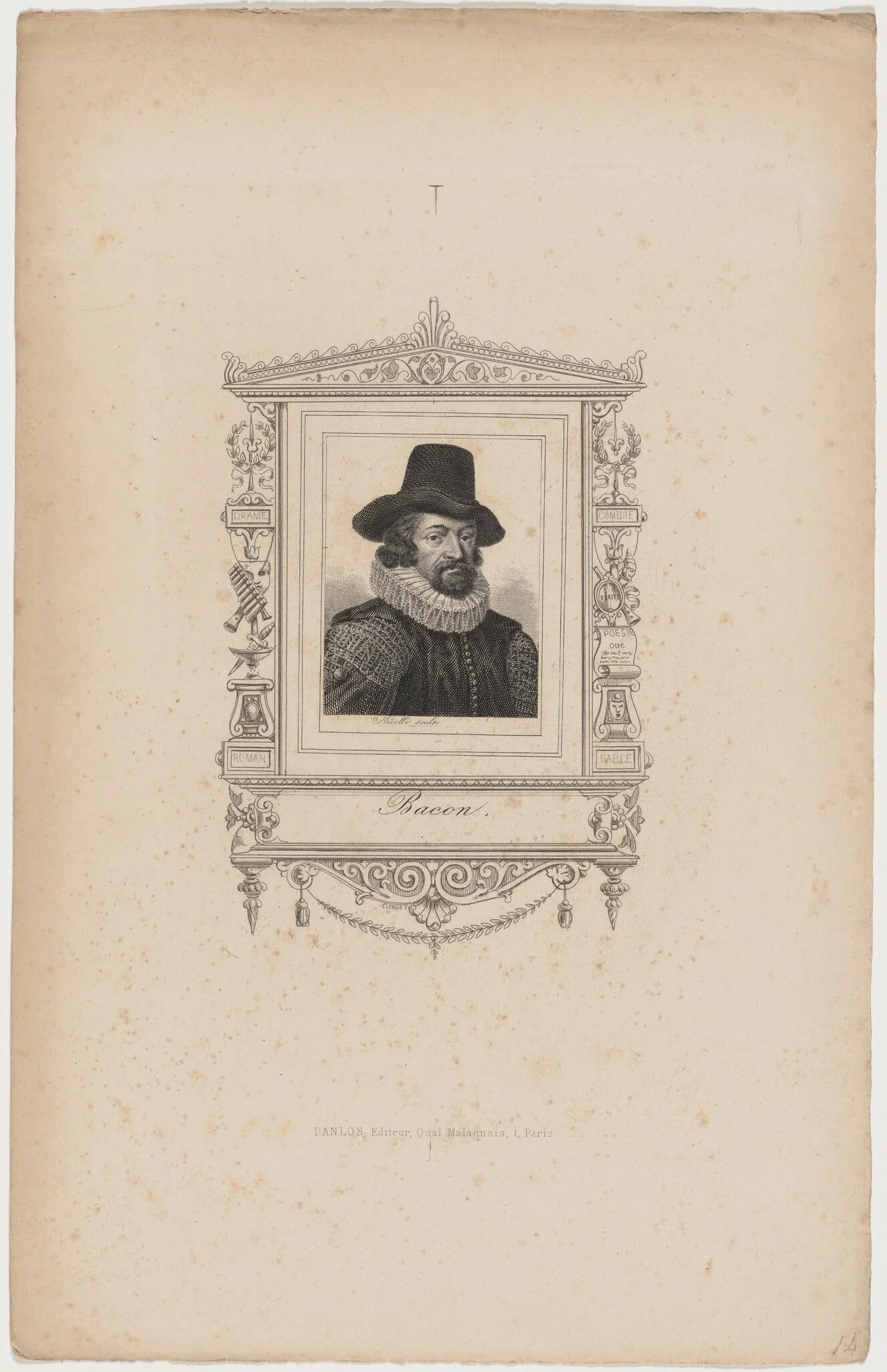 Bacon, by Unknown 19th Century, ink, 1850