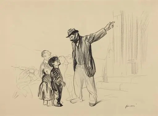 a) L'Englise de leurs peres (recto); b) Man with Cigarette (verso)
