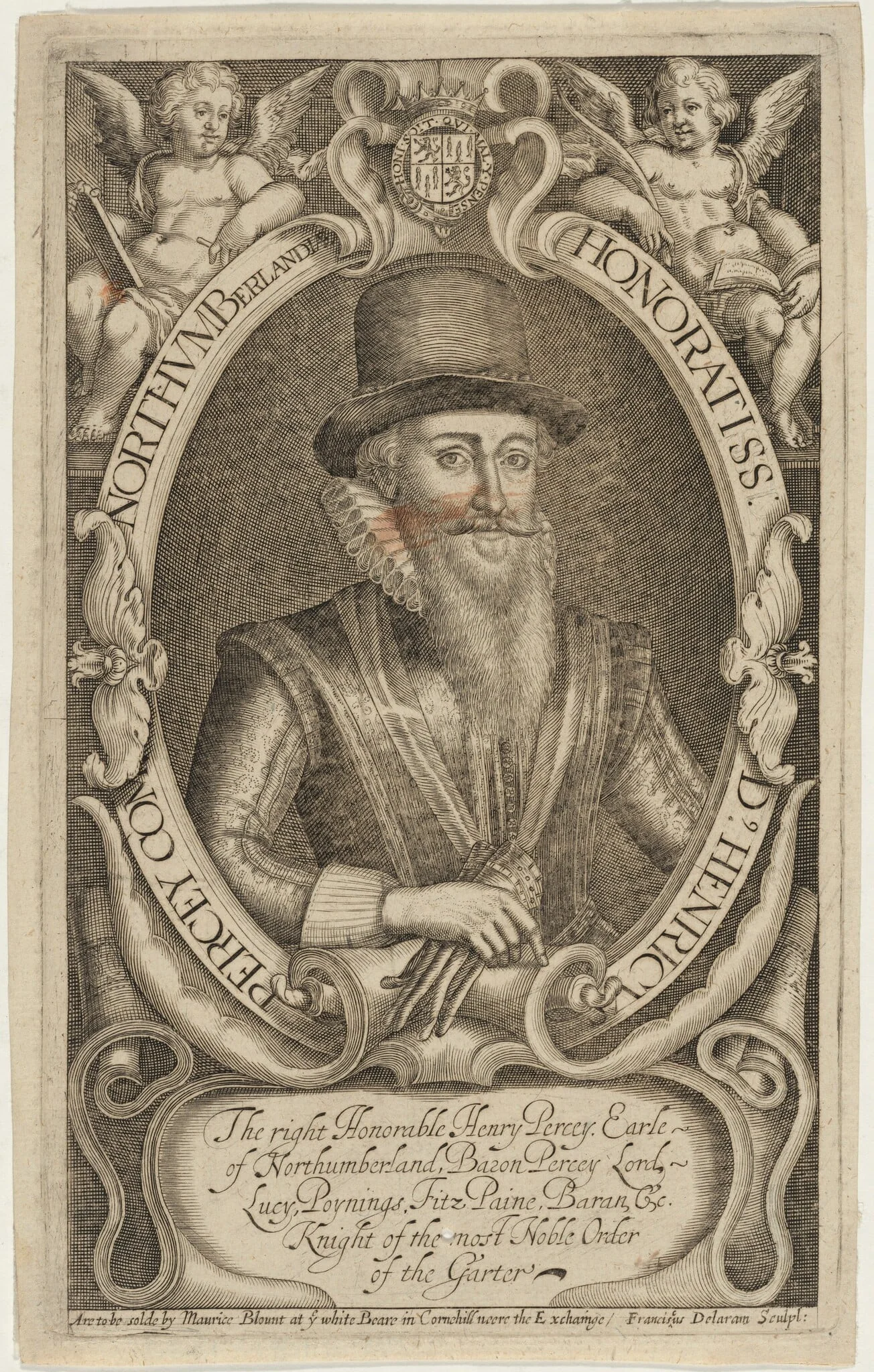 Henricus Percye (Henry Percy, Ninth Earl of Northumberland), by Francis Delaram, ink, 1608