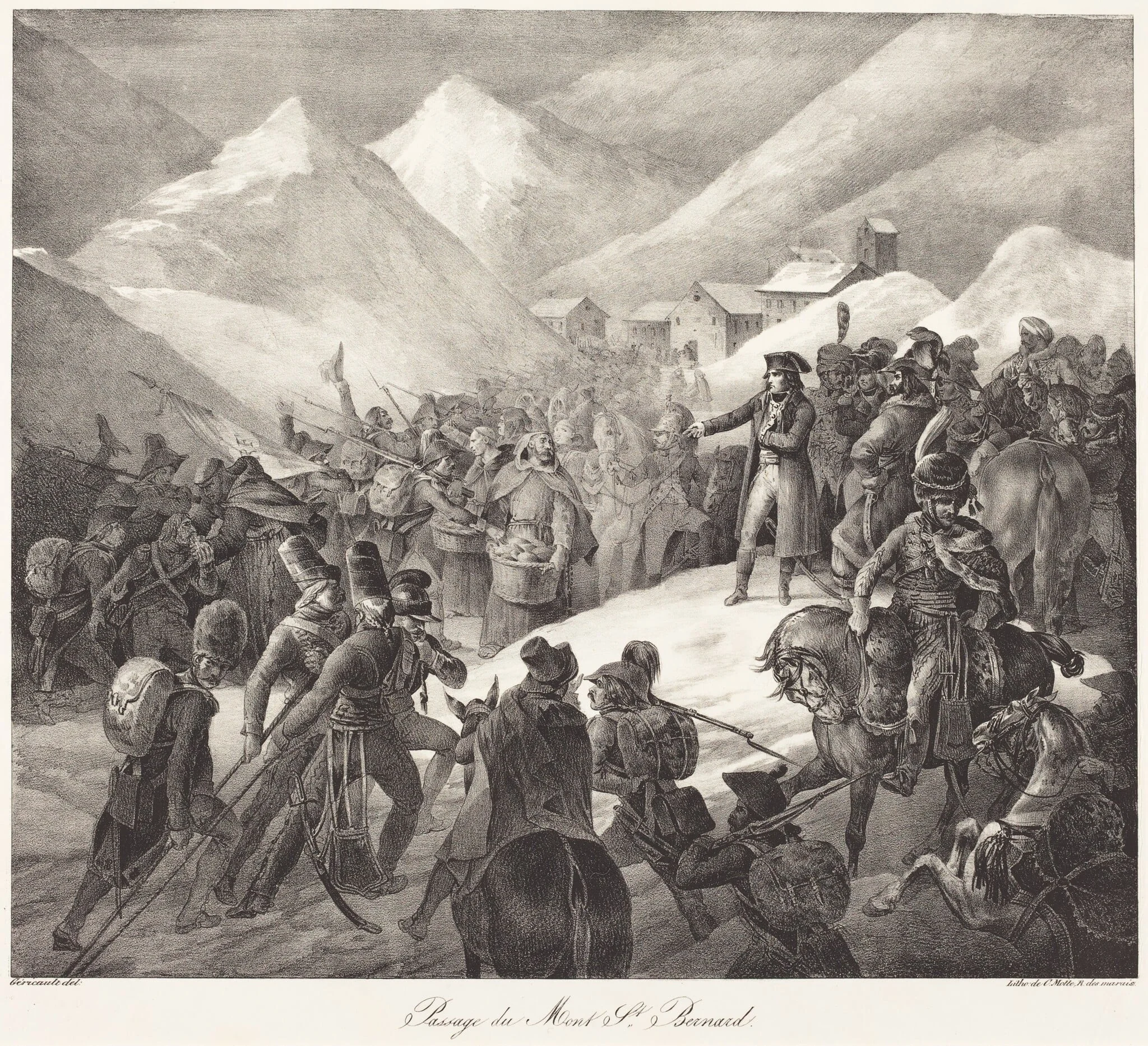 Passage du Mont St. Bernard (Napoleon's Army Crossing the St. Bernard Pass), by Théodore Géricault, ink, 1822
