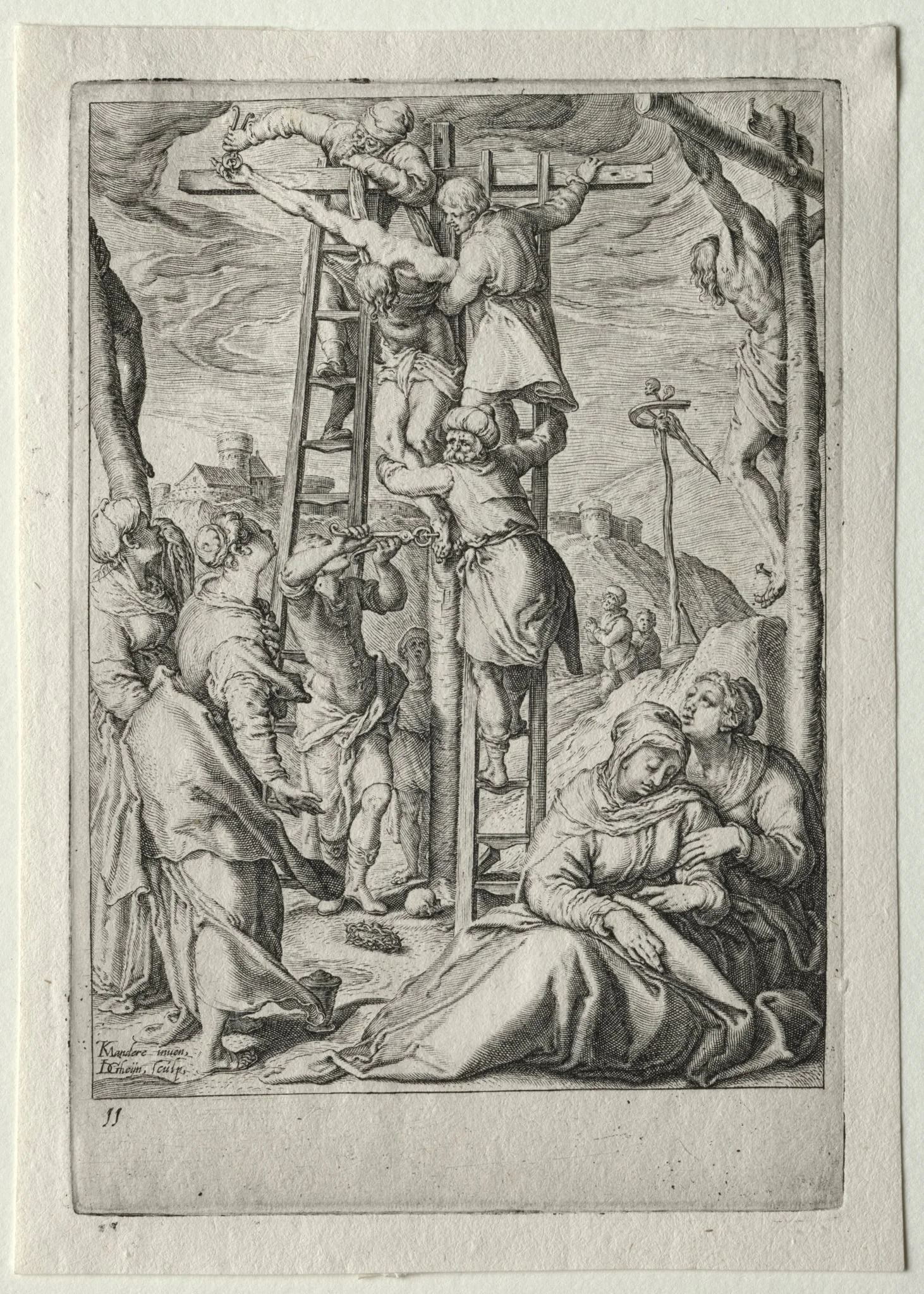 Passion Set:  Descent from the Cross, by Jacob de Gheyn II, 1597