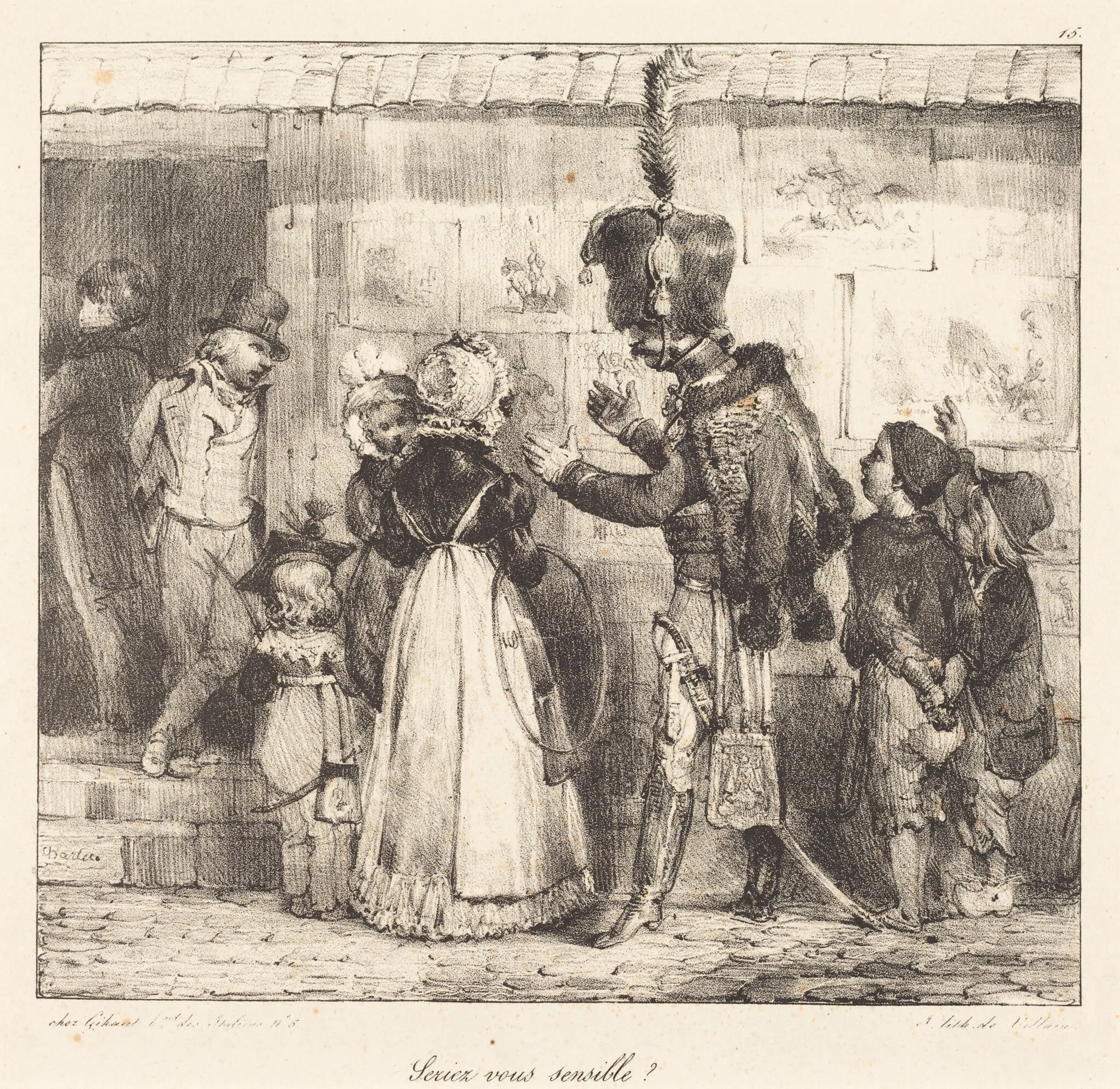 Seriez vous sensible?, by Nicolas Toussaint Charlet, ink, 1823