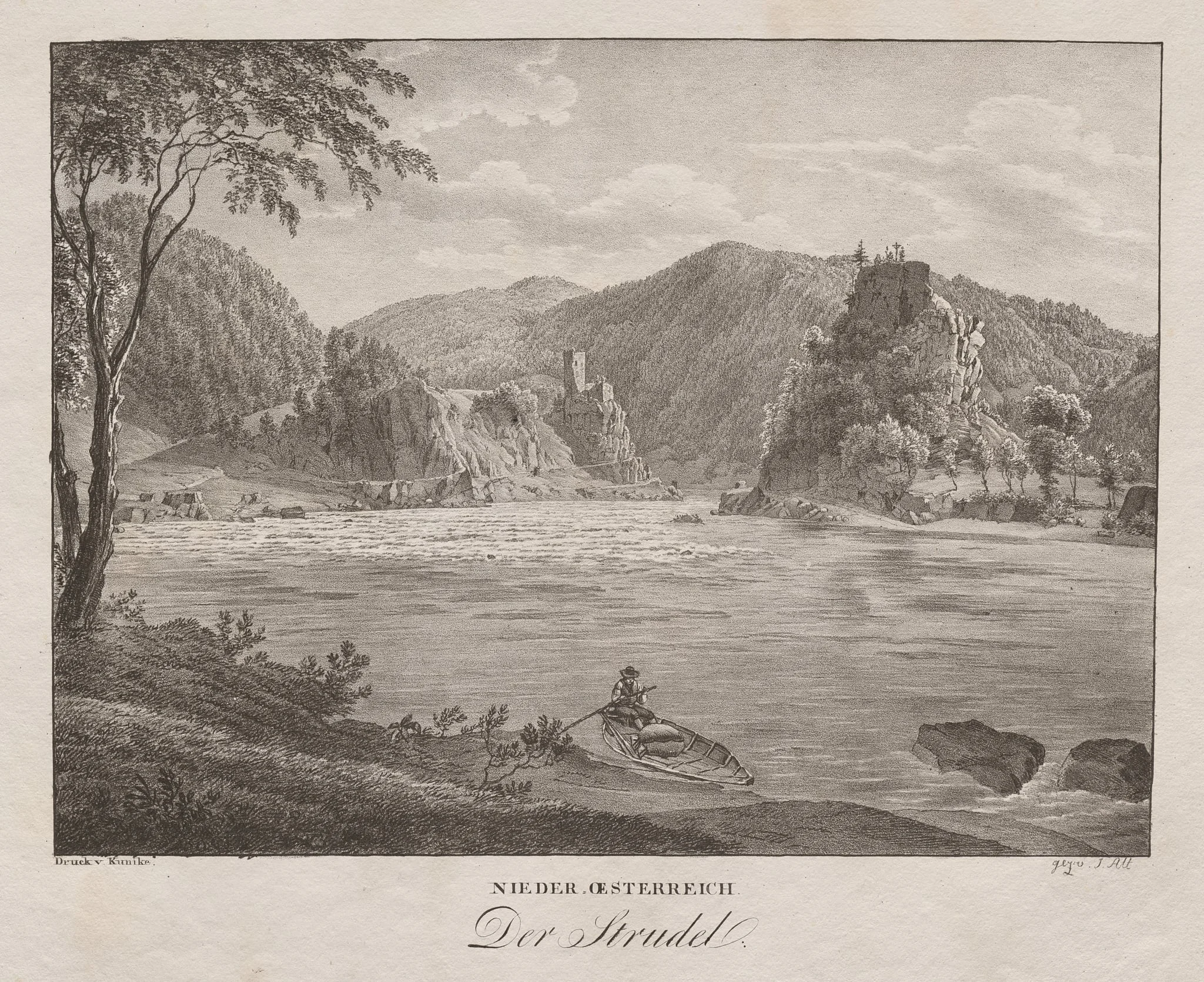 Nieder-oesterreich, Der Strudel, by Jakob Alt, 1839