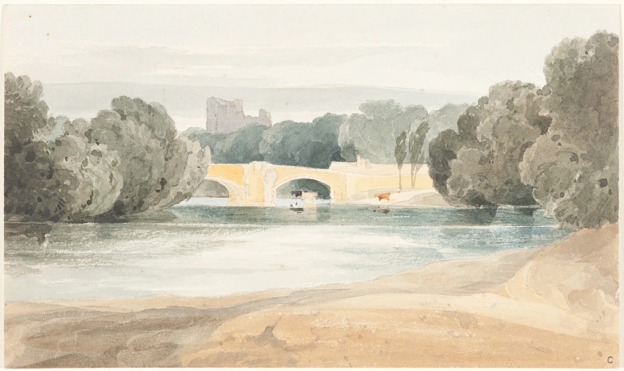 Bridge at Knaresborough, by James Bulwer, graphite, 1803
