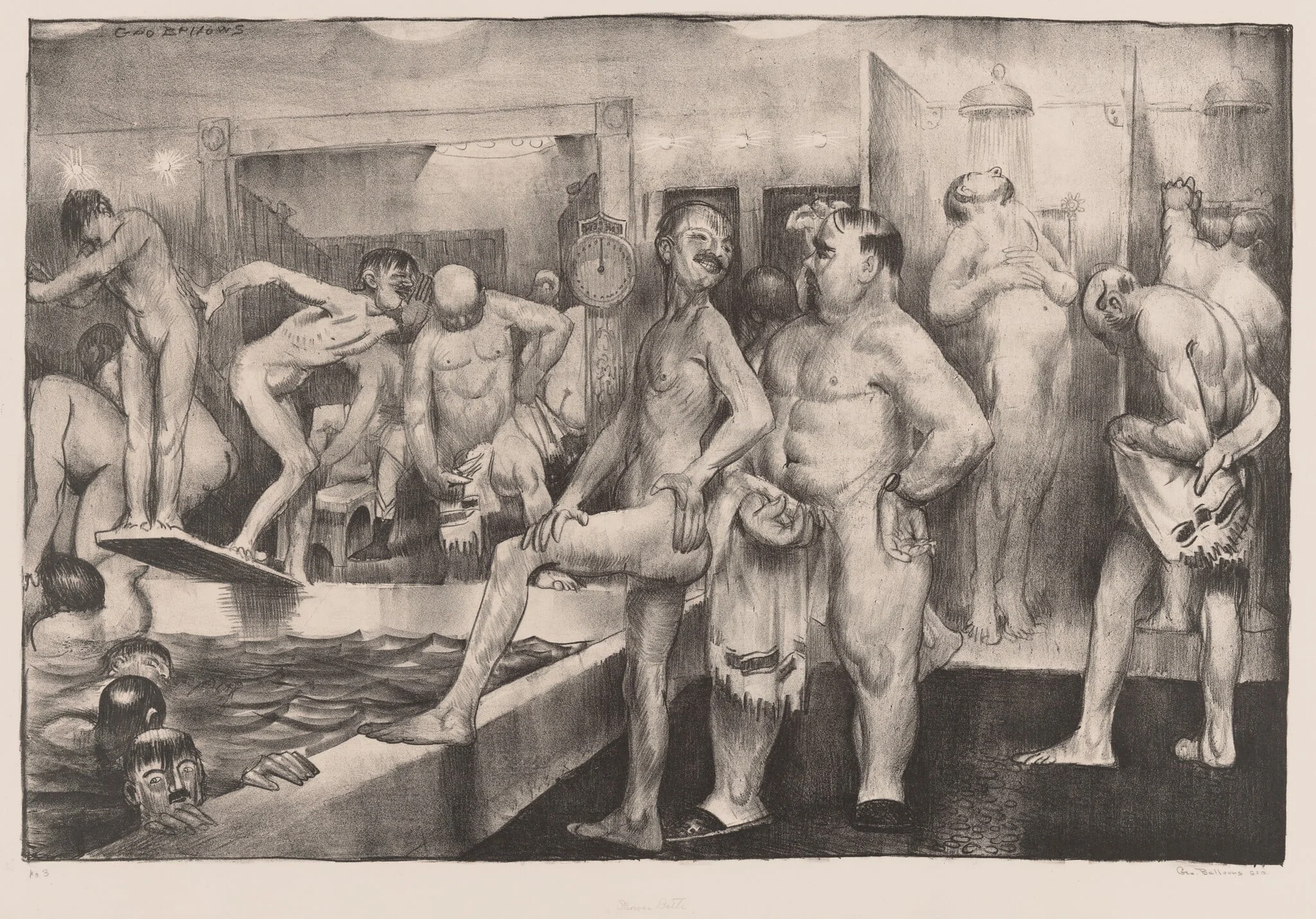 The Shower-Bath, by George Bellows, ink, 1917
