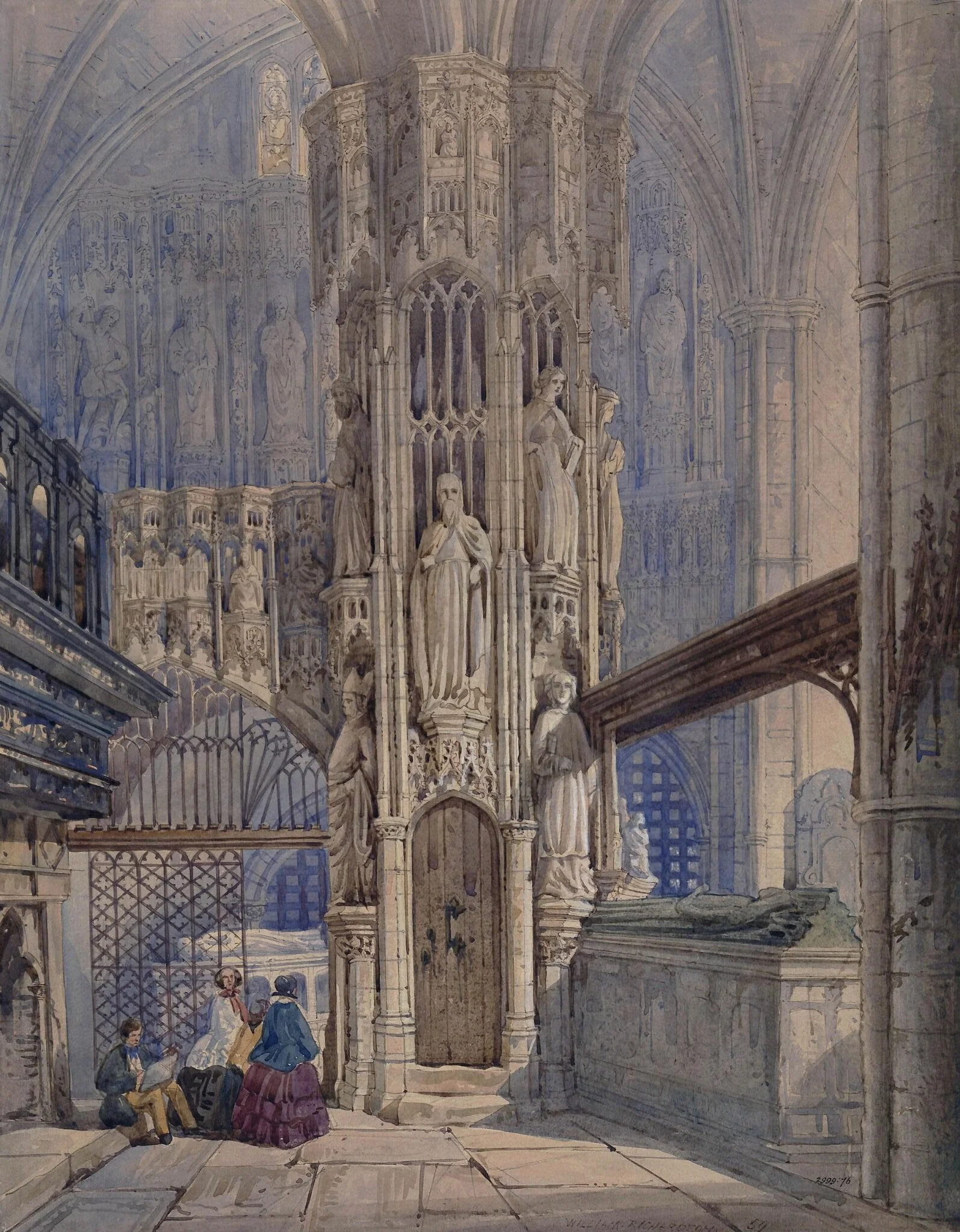 Edward the Confessor's Chapel, Westminster Abbey, by William Richardson, watercolor, 1859