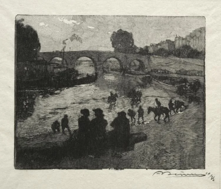 L'Abreuvoir du Pont Marie, by Auguste Lepère, 1890