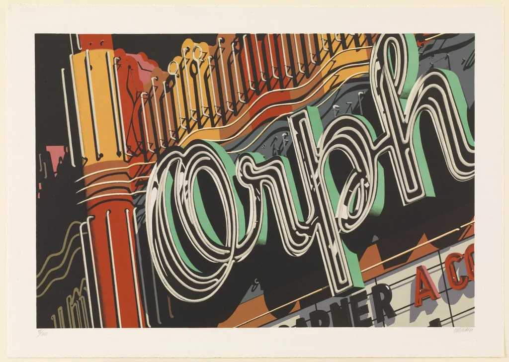 Untitled, by Robert Cottingham, ink, 1972