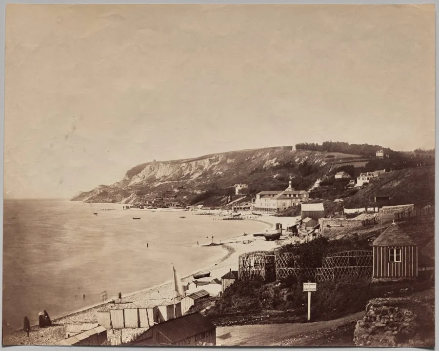 View of Ste-Adrese Beach with the Dumont Baths