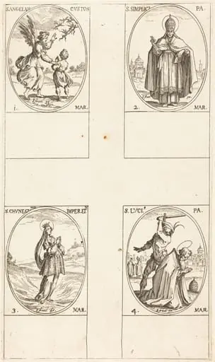 The Guardian Angel; St. Simplici; St. Cunegundes; St. Luci