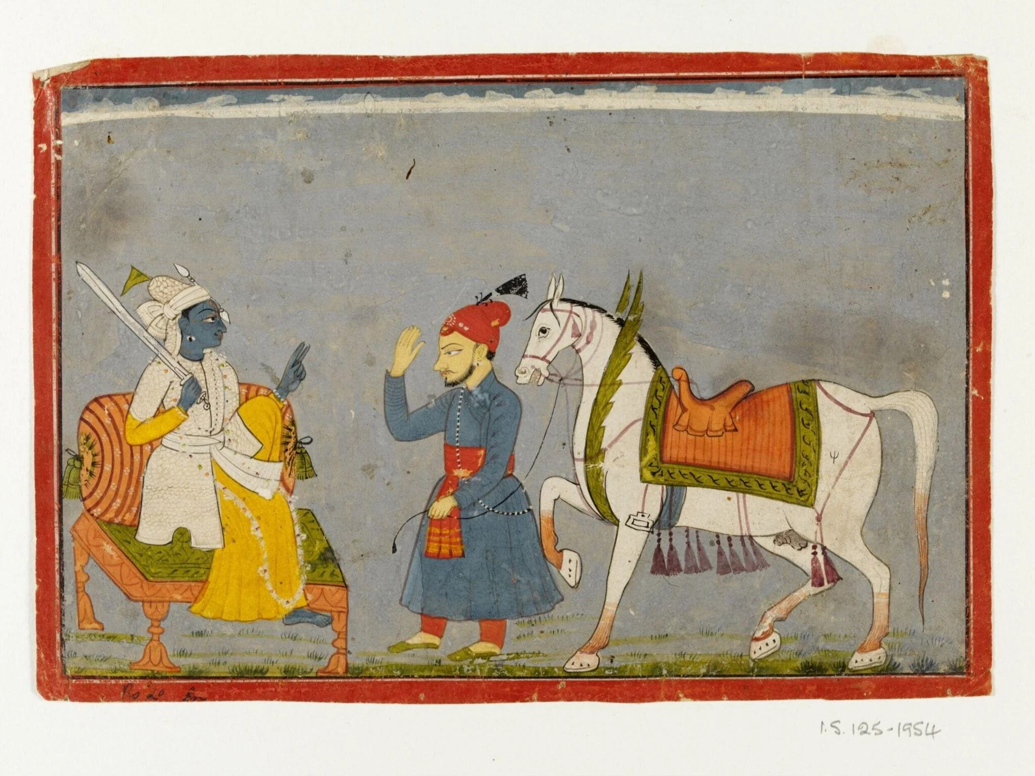 Vishnu as Kalki, by Unknown, paint, 1720