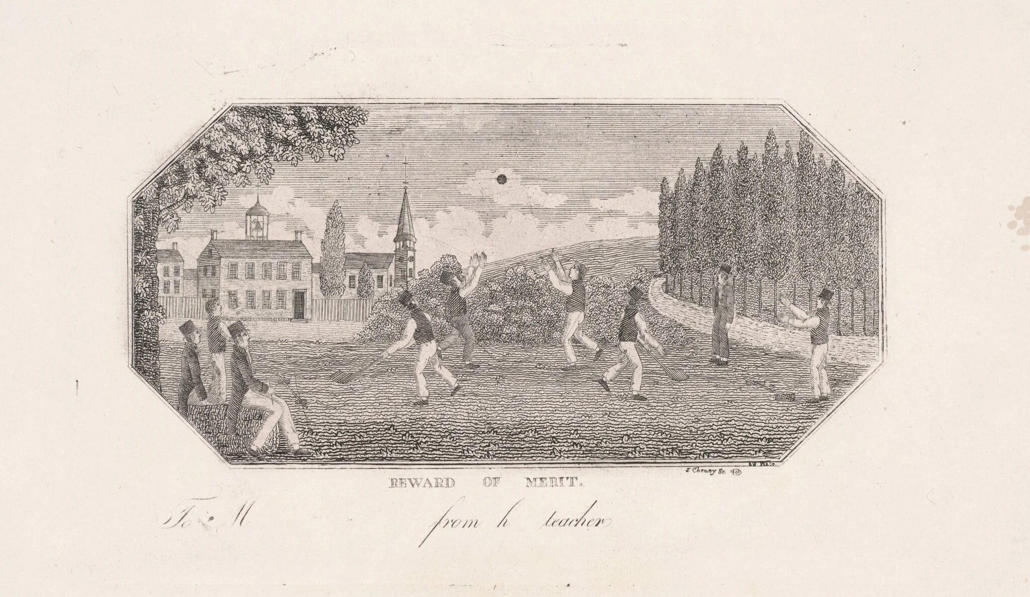 Reward of Merit, by John Cheney, ink, 1821