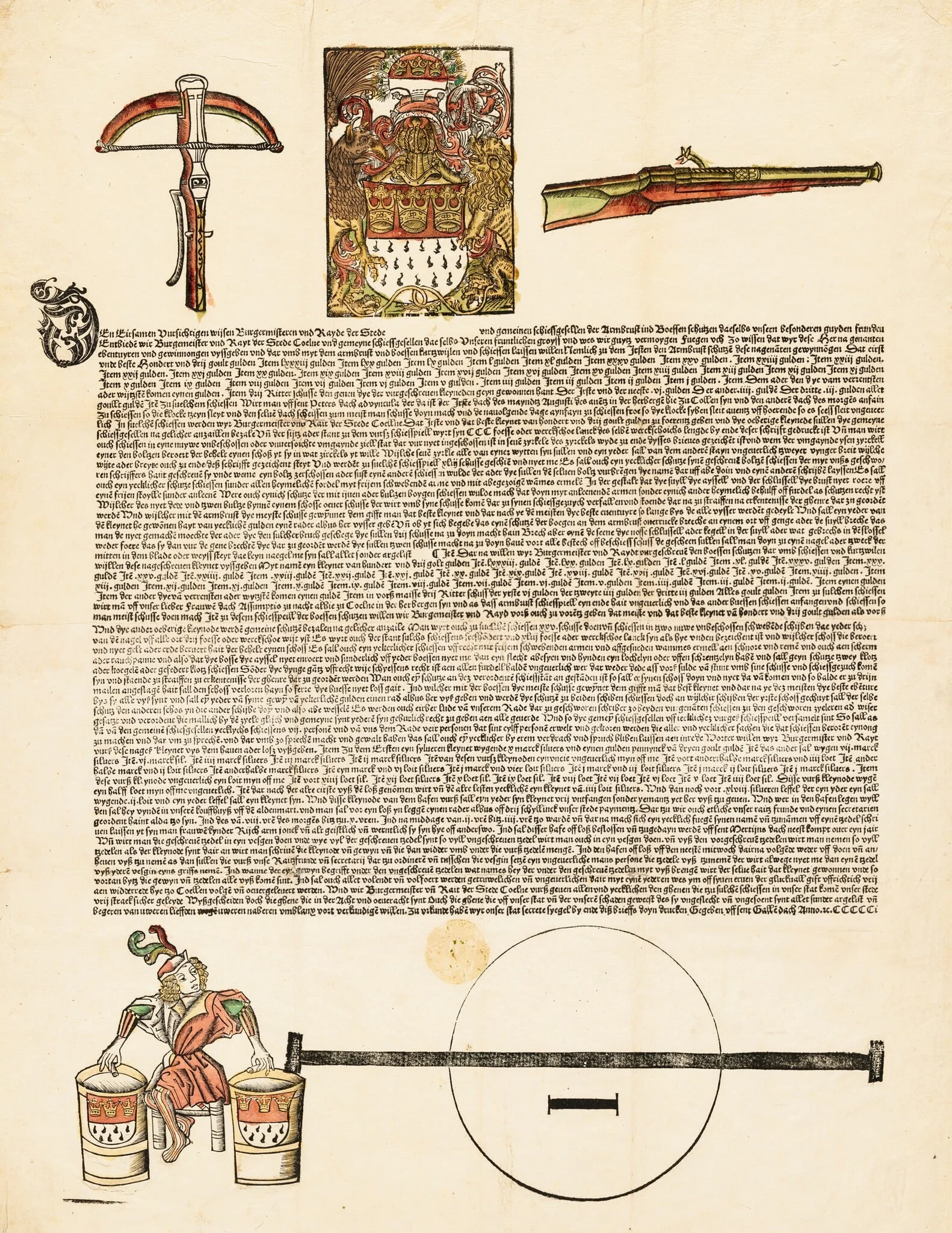 Broadside: An Invitation to an Arms Competition, by German 16th Century, ink, 1501