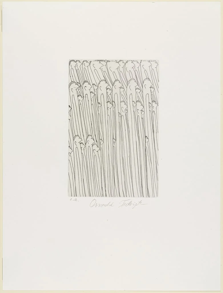 Untitled, by Oswald Tschirtner, ink, 1984