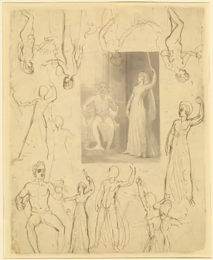 Design for a Book Illustration of Circe and Odysseus [recto]