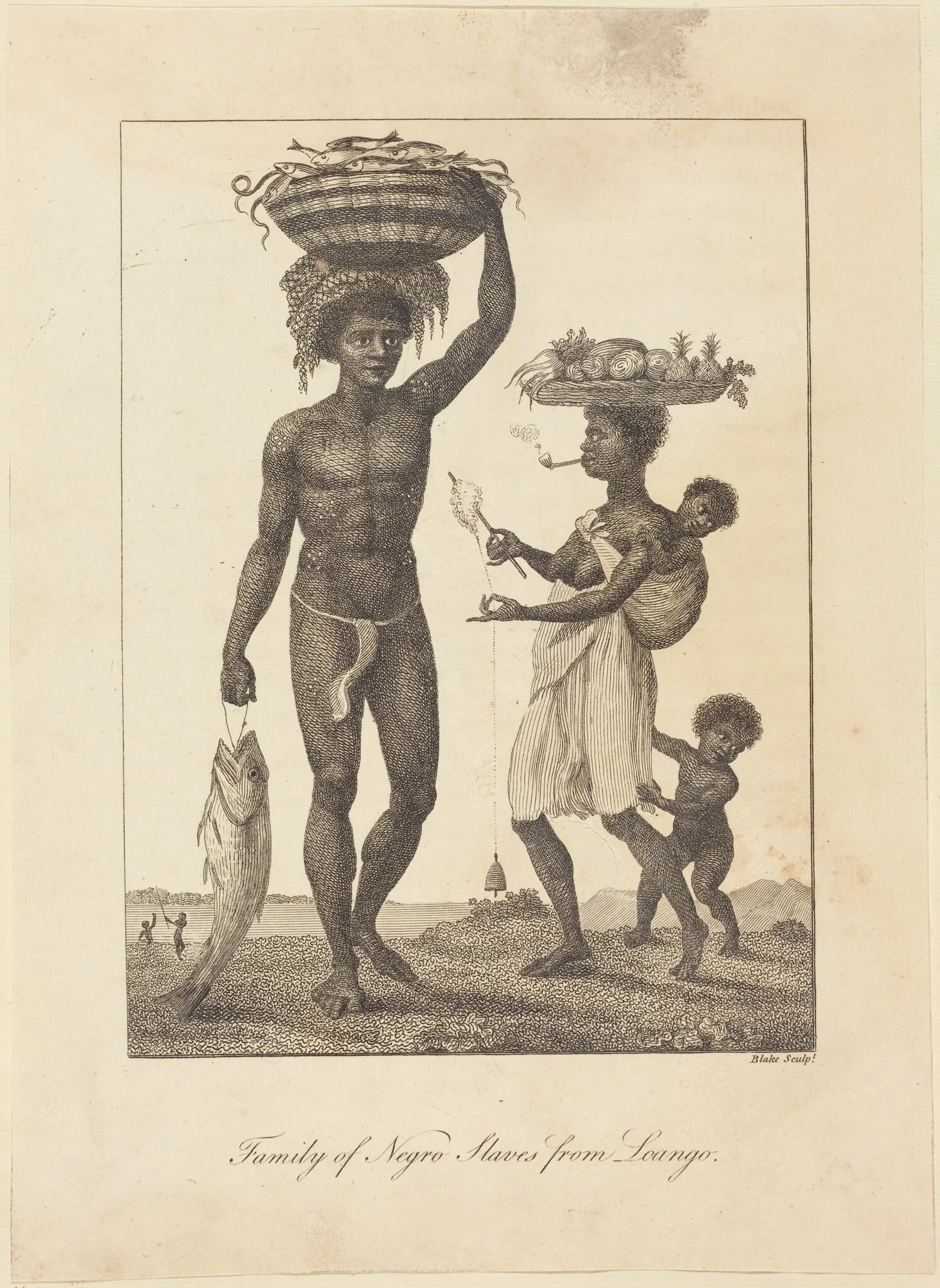 Family of Negro Slaves from Loango, by William Blake, ink, 1793