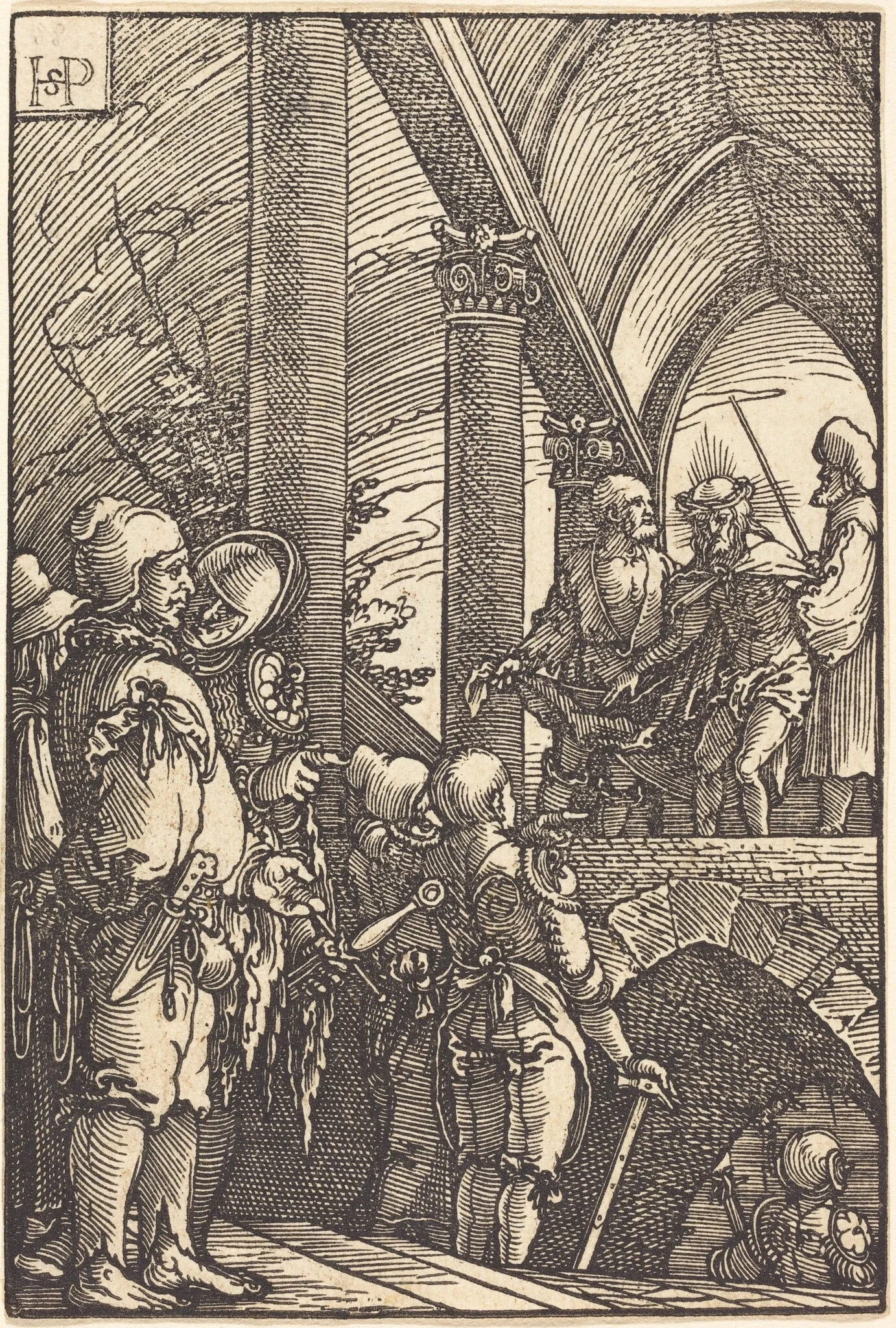 Ecce Homo, by Sebald Beham, ink, 1522