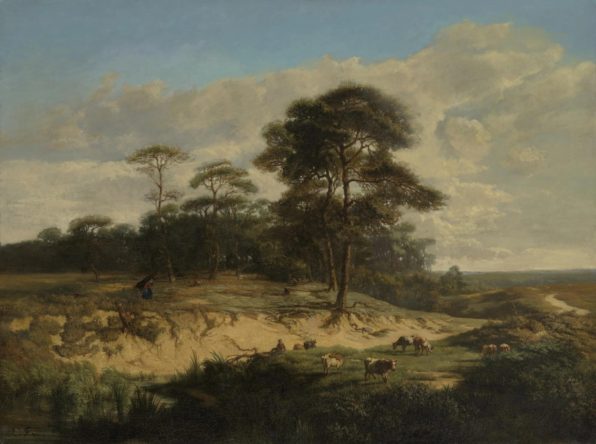 Landscape near Kalmthout, by Lodewijk Juliaan Fuchs, oil