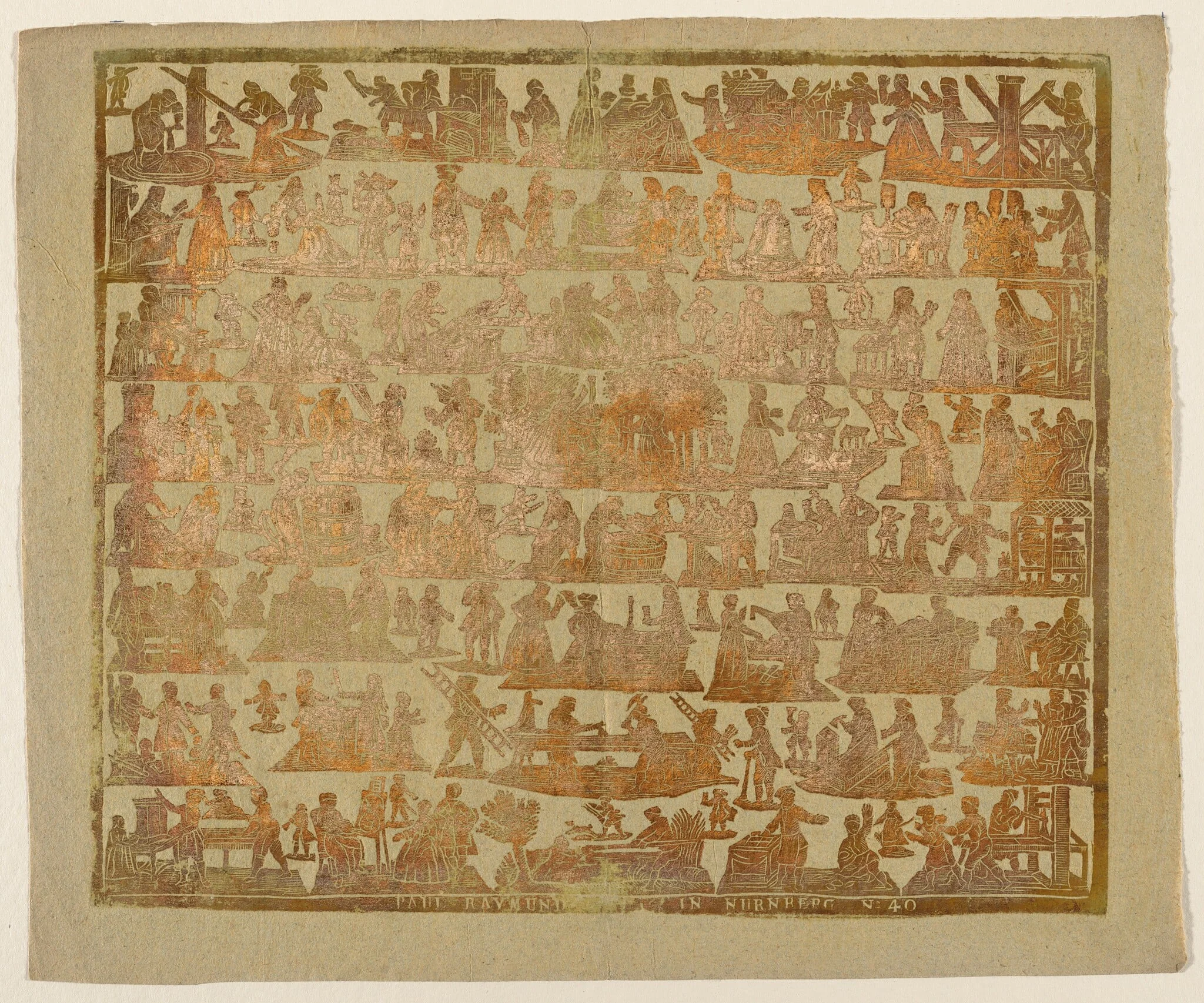 Endpaper with Scenes of the Trades
