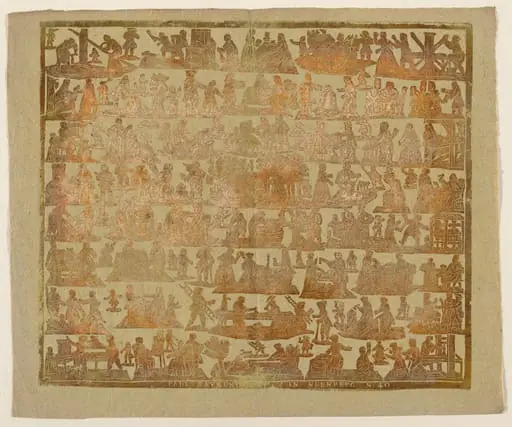 Endpaper with Scenes of the Trades