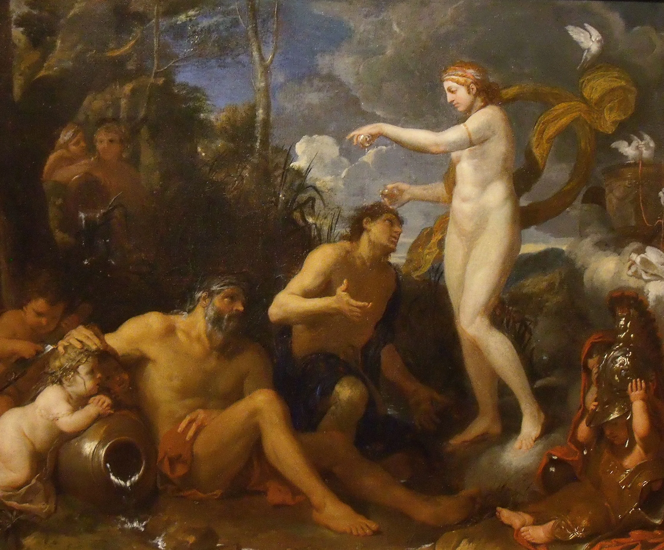The deification of Aeneas, by Charles Le Brun, oil, 1642