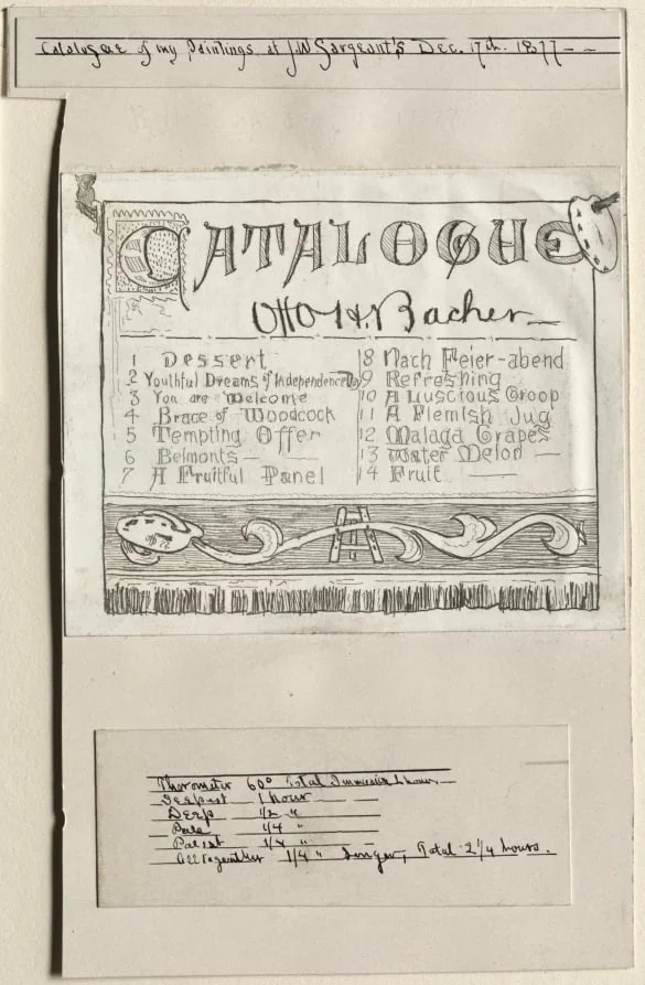 Catalogue of My Paintings at J. W. Sargents, Cleveland, December 17th, 1877, by Otto Henry Bacher, 1877