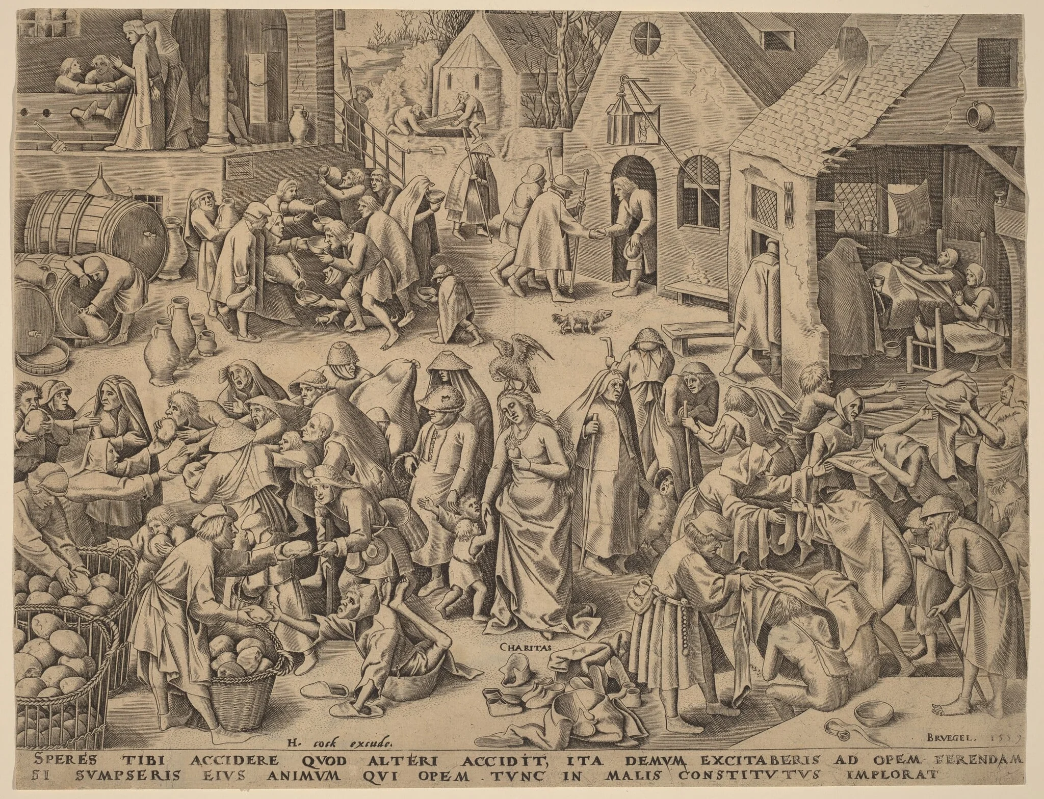 Charity [recto], by Philip Galle, ink, 1559